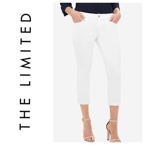 The Limited Women's Cropped 312 White Denim Capri Jeans Size 12 Petite